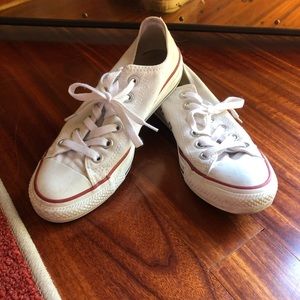 White low top Converse shoes